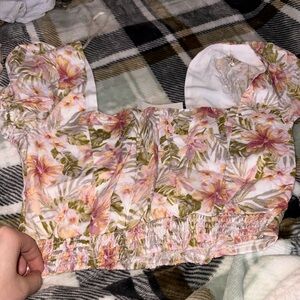 Forever 21 Floral Print Puff Sleeve Blouse